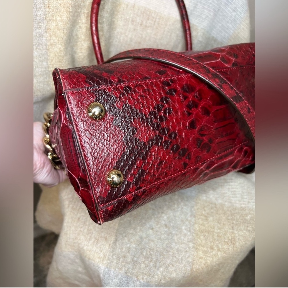 Michael Kors Burgundy Python Leather Hamilton Cro… - image 5